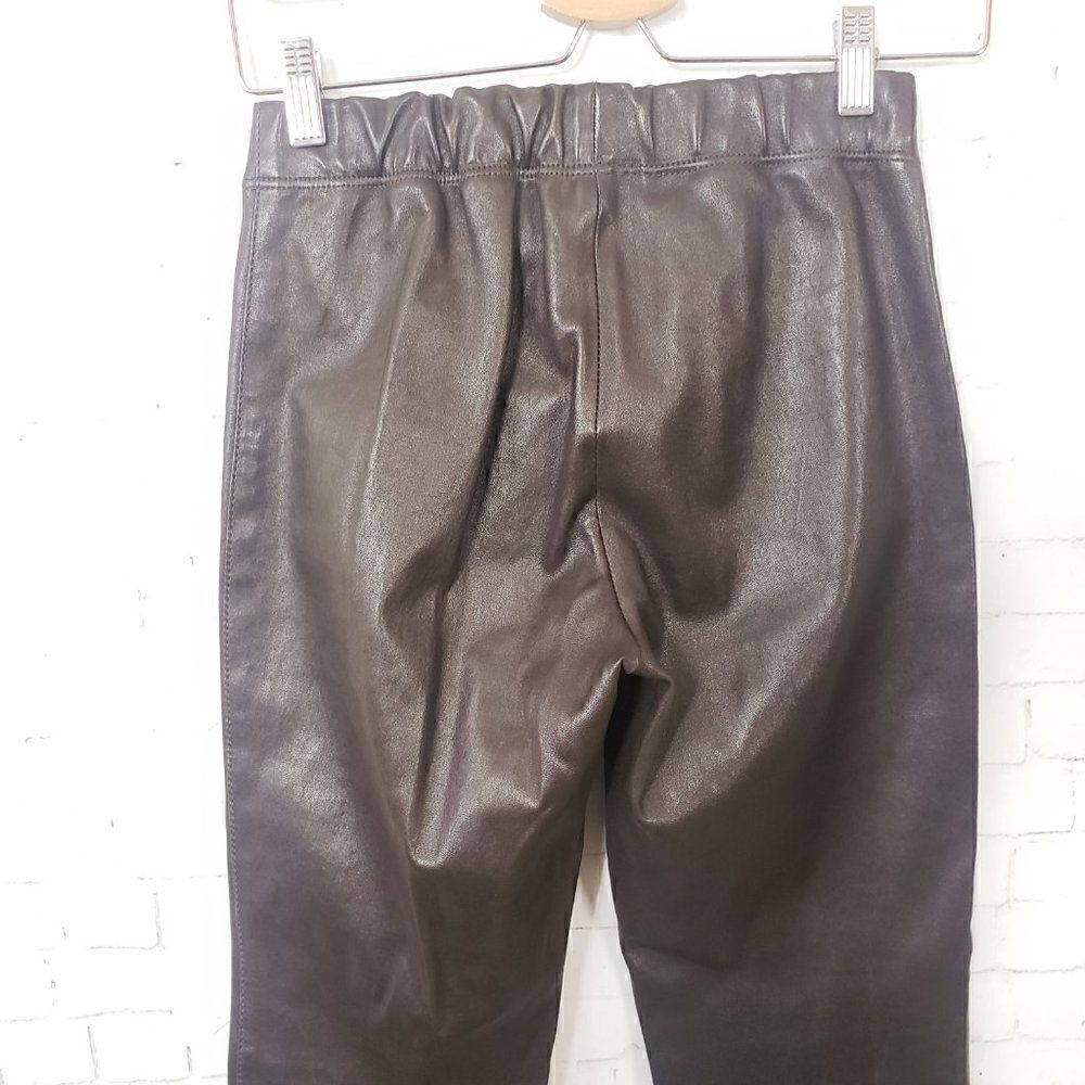 Joseph Designer 100% Lambskin Lamb Leather Pants Size FR 38 US 6 Dark Brown - Picture 5 of 11